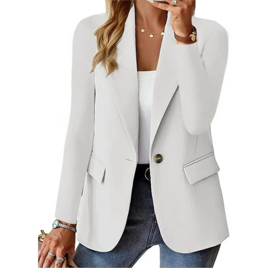 Carla - Casual Effen Lange Mouwen Slim Zak Gesp Dames Blazer