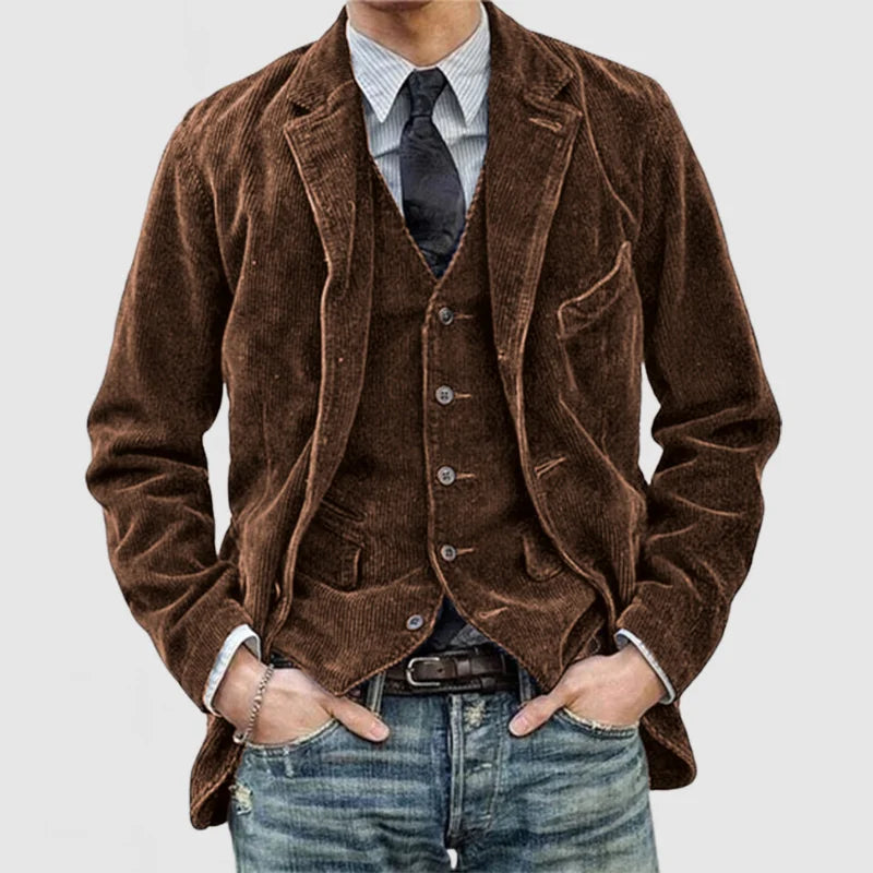 Edgar - Vintage corduroy herenjack met capuchon