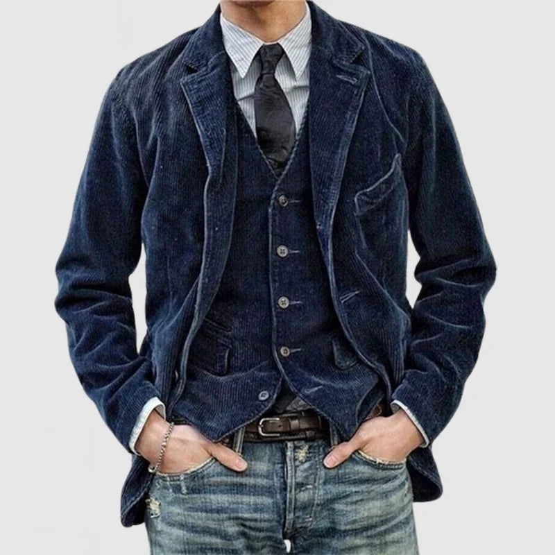 Edgar - Vintage corduroy herenjack met capuchon