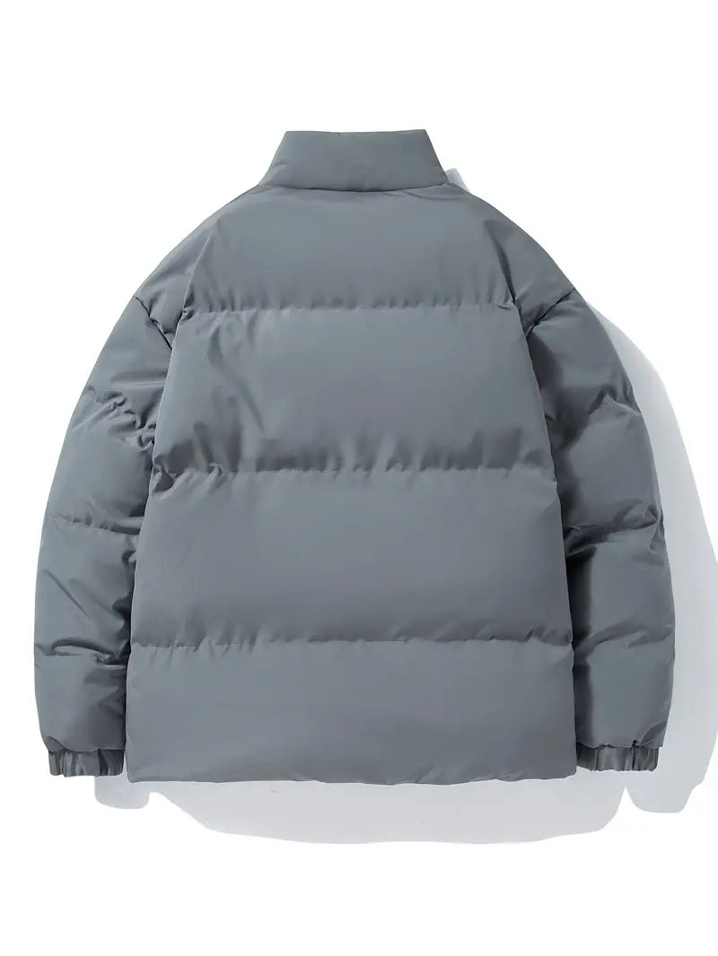 Soren - Heren Warme Fleece Puffer Jas met Opstaande Kraag en Zakken - Stijlvolle Winterjas