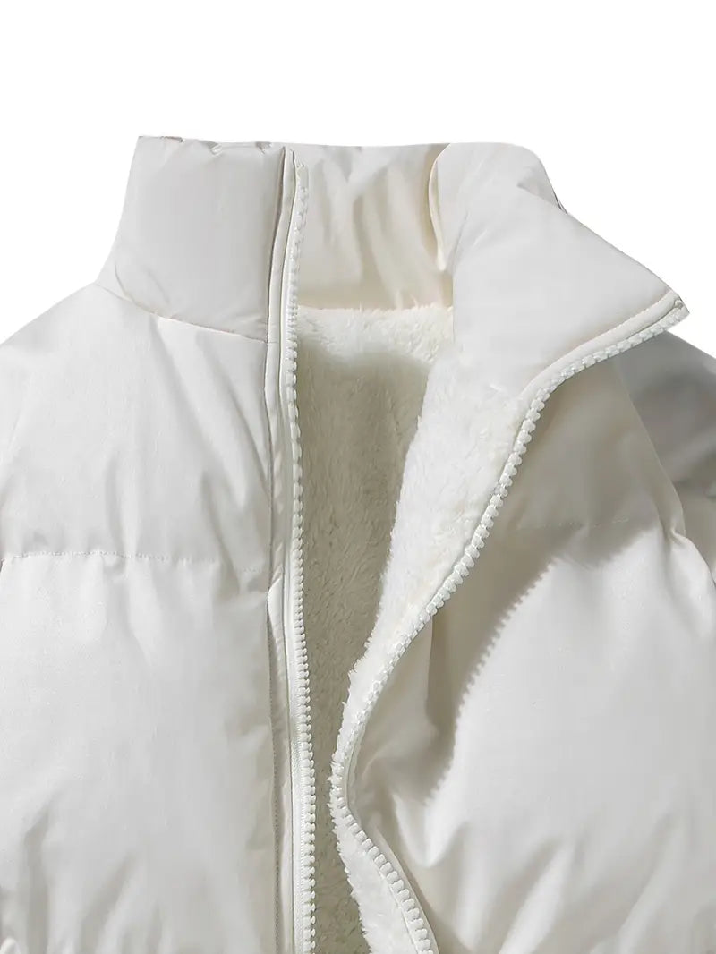 Soren - Heren Warme Fleece Puffer Jas met Opstaande Kraag en Zakken - Stijlvolle Winterjas