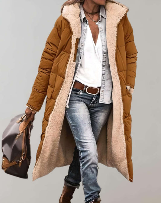 Mazie - Warme winter trenchcoat met fleece voering