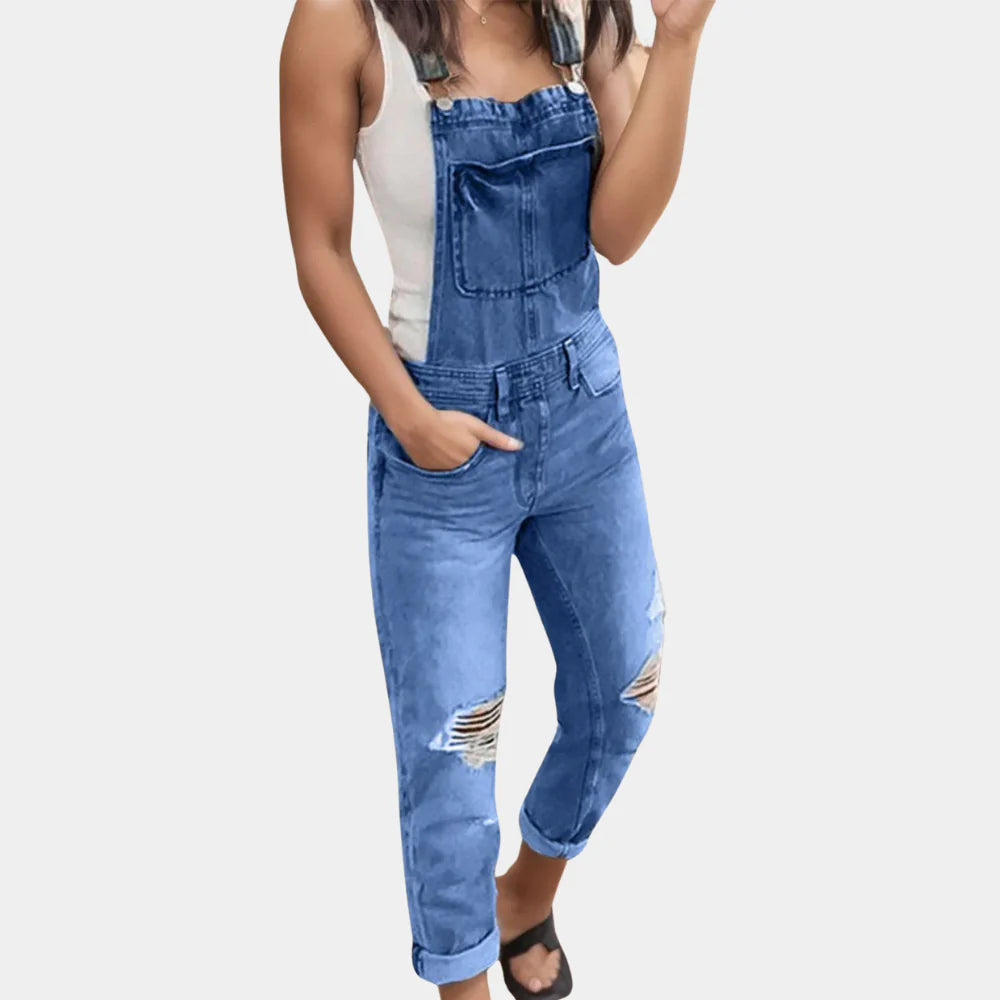 Catriona - Gescheurde denim overalls