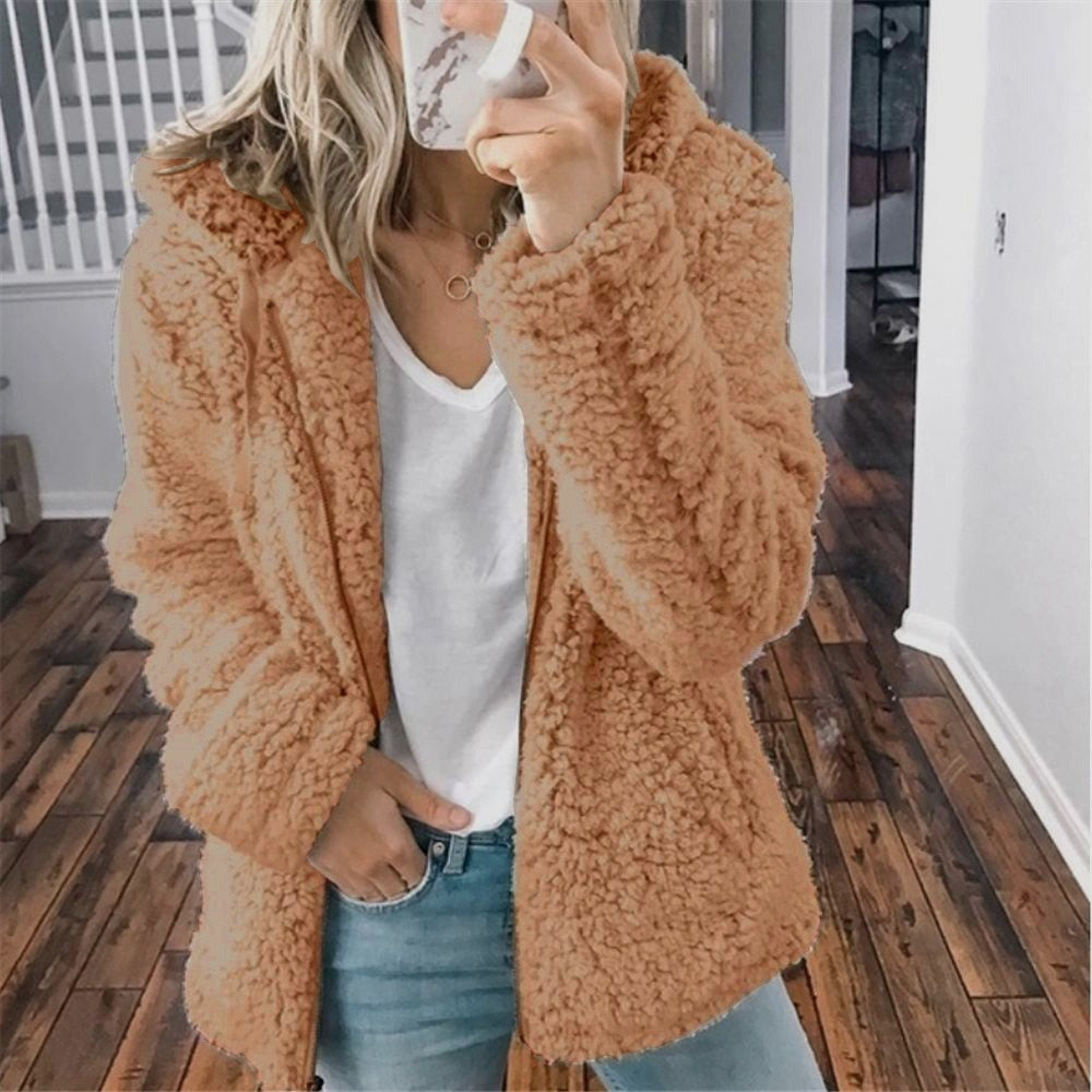 Delara - Fluffy Damesvest met Capuchon