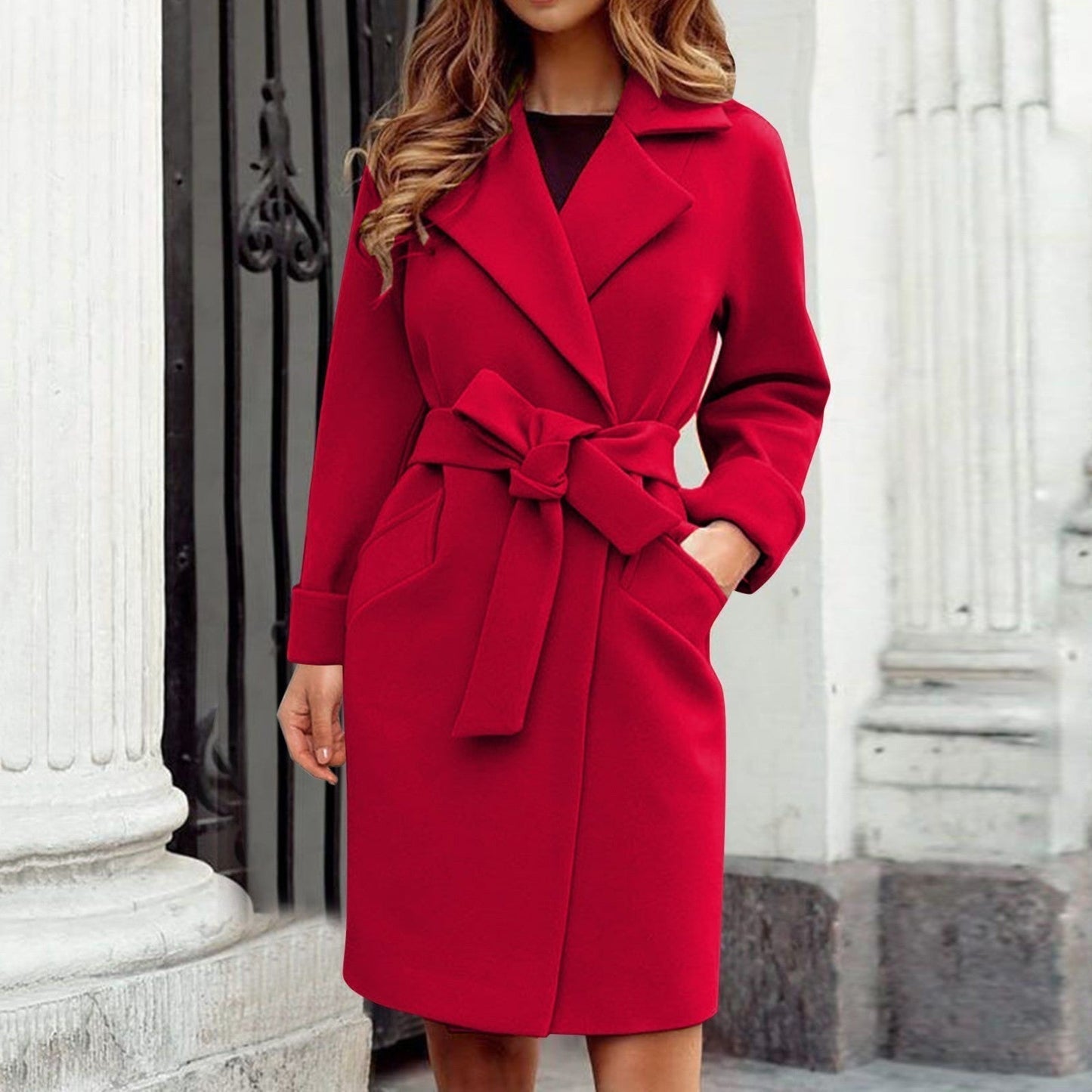 Daelira - Langer dames trenchcoat wintermantel