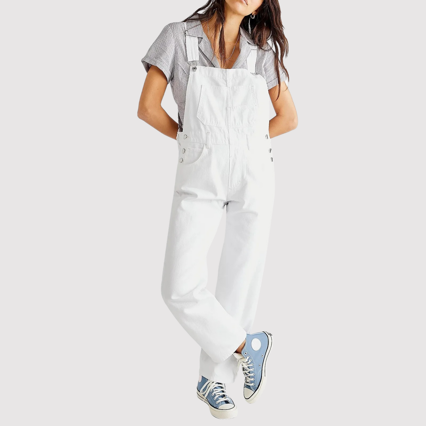 Fionna - Lichtgewicht zomer jumpsuit voor dames in denim tuinbroek