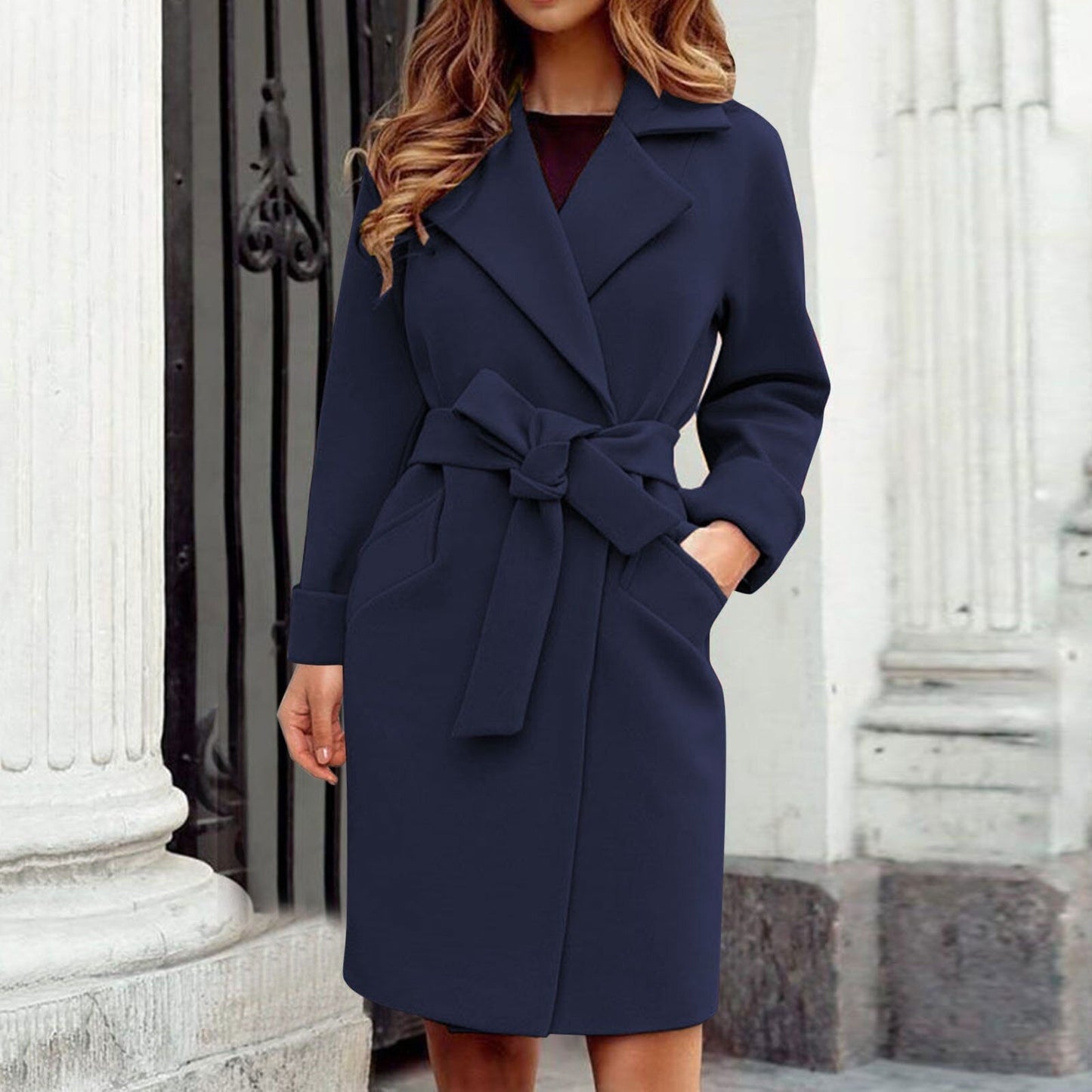 Daelira - Langer dames trenchcoat wintermantel