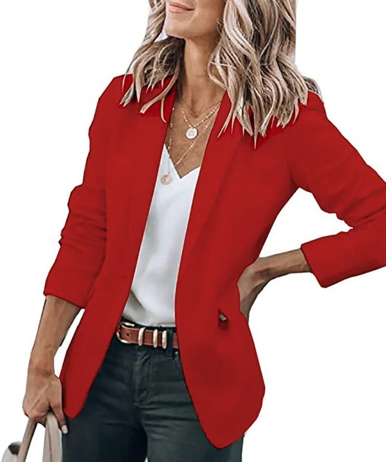 Tinsley - Dames Blazer Effen Kleur Jas, Lange Mouwen