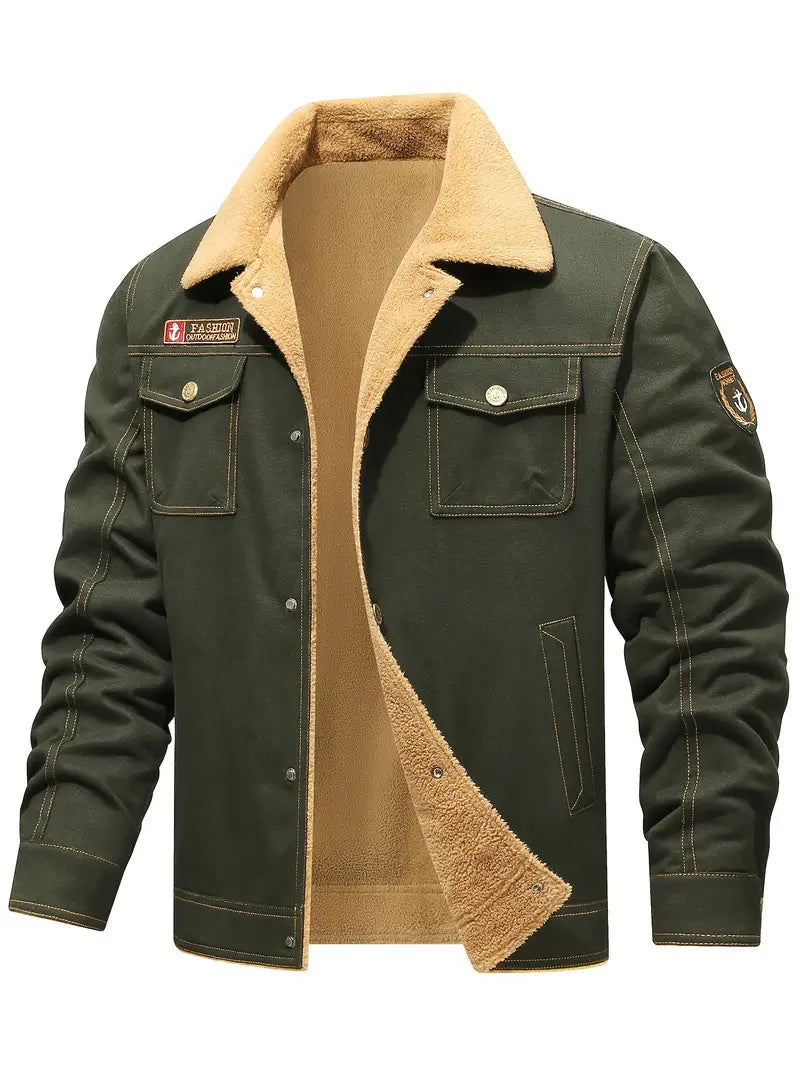 Paxan - Warme Winterjas voor Heren - Casual Militair Stijl met Fleece Voering