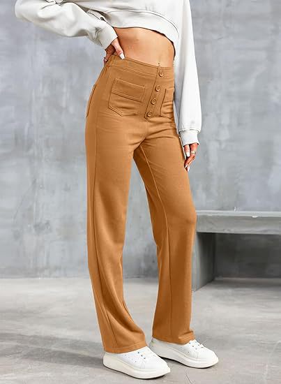 Amira - High-waisted elastische casual broek