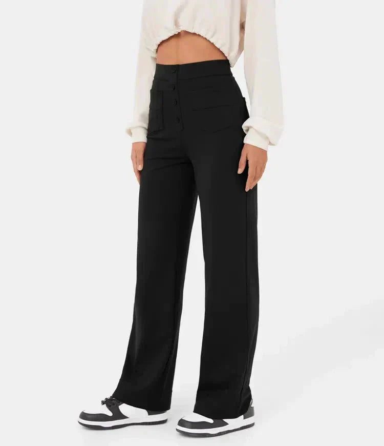 Amira - High-waisted elastische casual broek