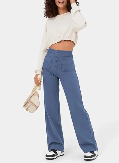 Amira - High-waisted elastische casual broek