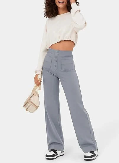 Amira - High-waisted elastische casual broek