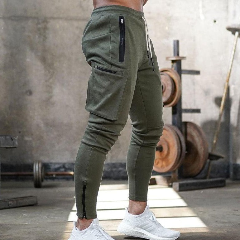 Zayden - Stijlvolle stretch cargo-trainingsbroek in Slim-Fit/Muscle-Fit