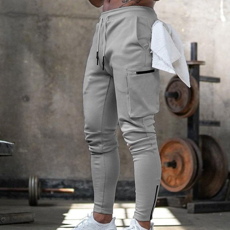 Zayden - Stijlvolle stretch cargo-trainingsbroek in Slim-Fit/Muscle-Fit