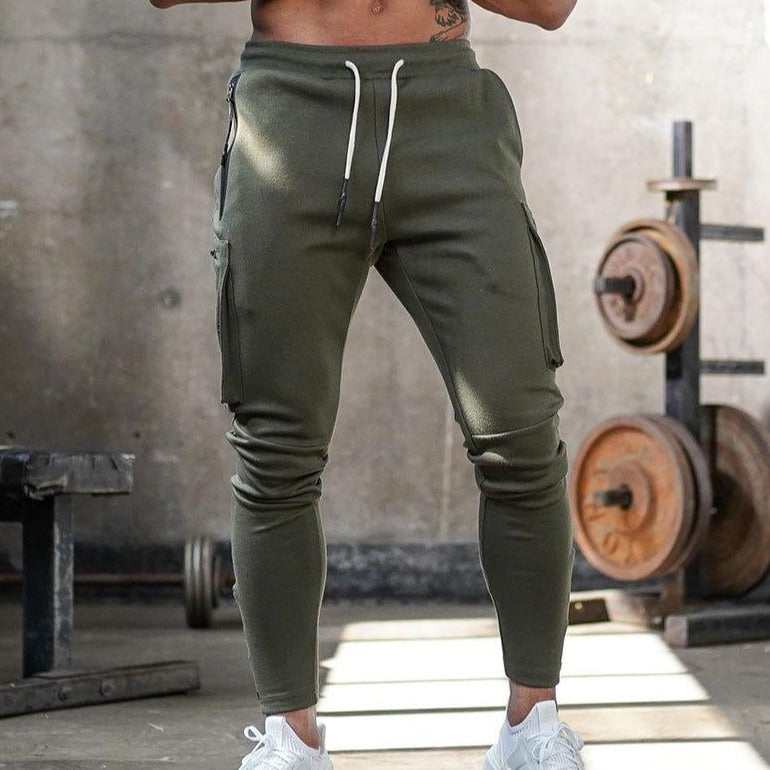 Zayden - Stijlvolle stretch cargo-trainingsbroek in Slim-Fit/Muscle-Fit