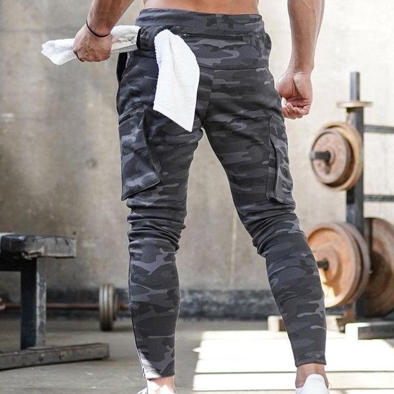 Zayden - Stijlvolle stretch cargo-trainingsbroek in Slim-Fit/Muscle-Fit